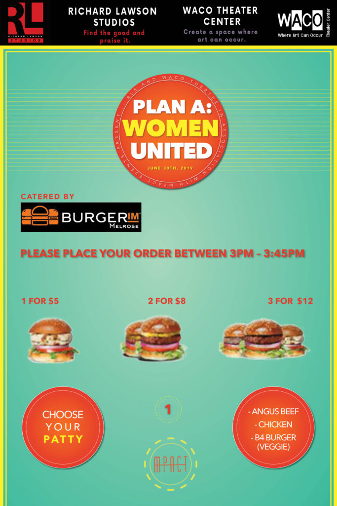 Plan A Women United Burger IM Menu print version
