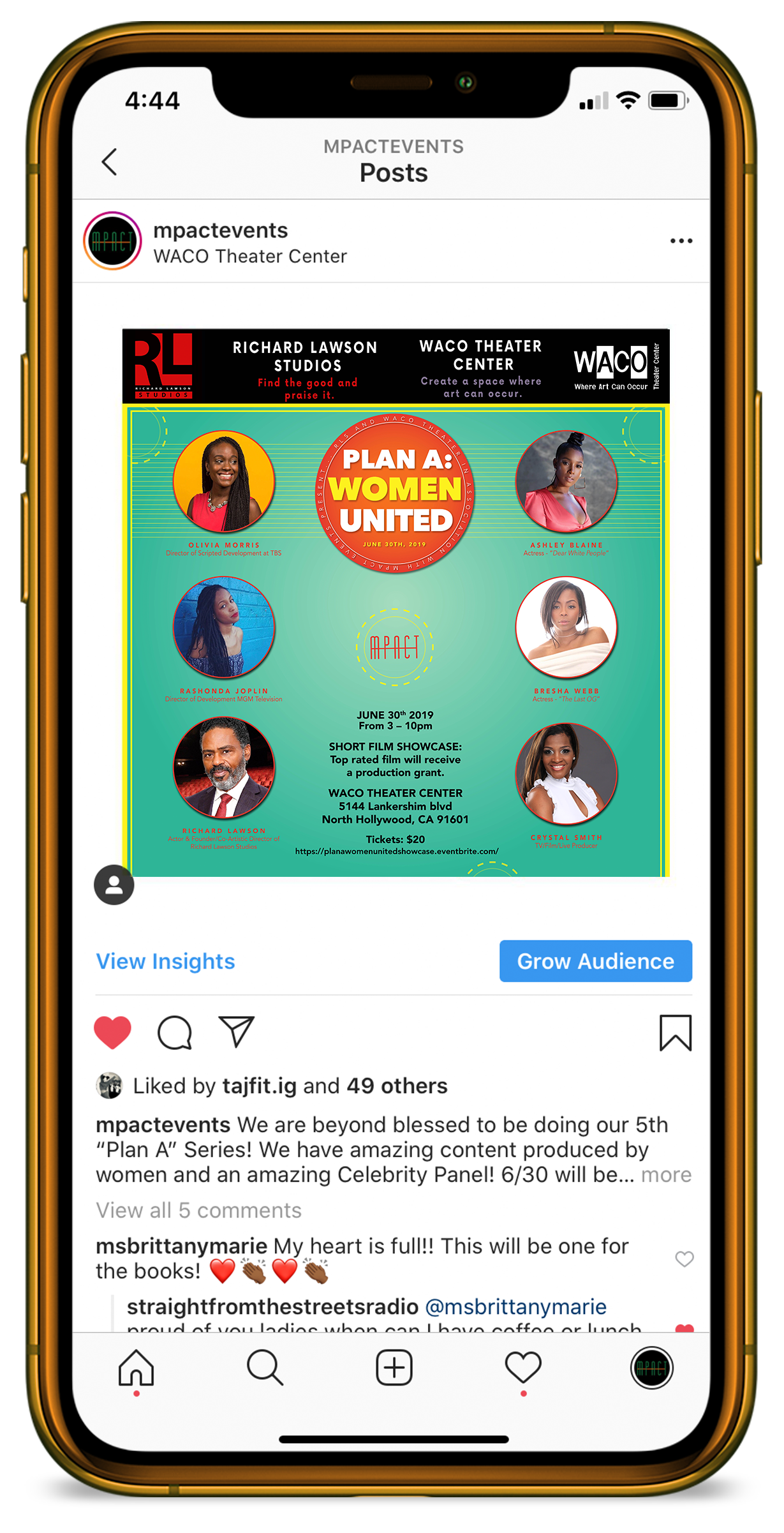Plan A Women United Mobile mock-up